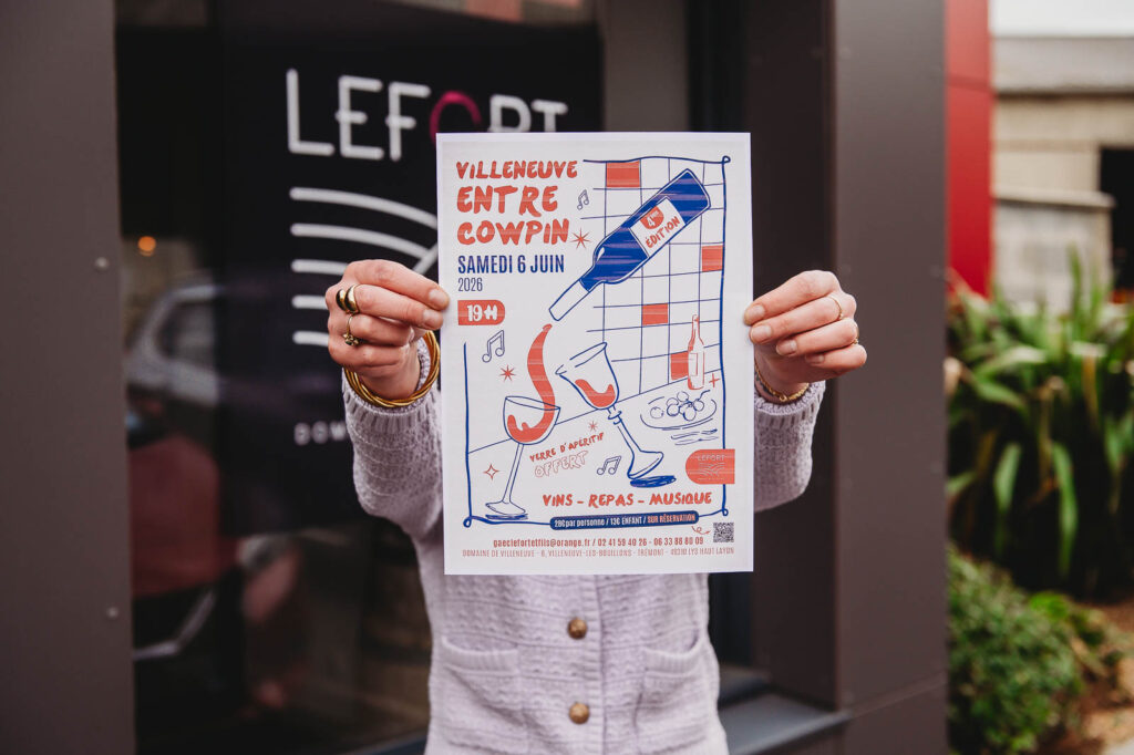 Eugénie Lefort, vigneronne au Domaine de Villeneuve à Lys-Haut-Layon, organise chaque printemps la soirée « Villeneuve entre Cowpin », une guinguette conviviale au cœur du domaine. | La Voix Lyssoise – Kévin Nicouleaud