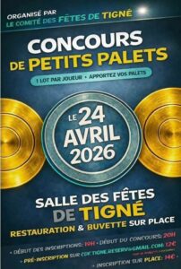 Affiche du concours de palets organisés par le comité des fêtes de Tigné | Comité des fêtes de Tigné