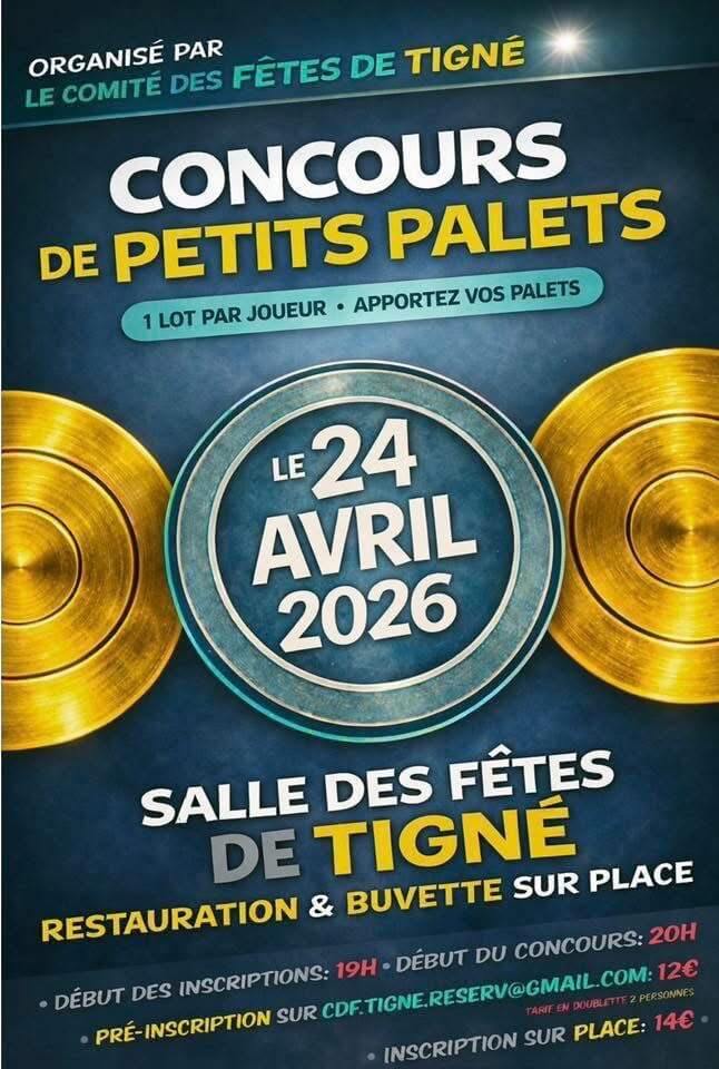 Affiche du concours de palets organisés par le comité des fêtes de Tigné | Comité des fêtes de Tigné