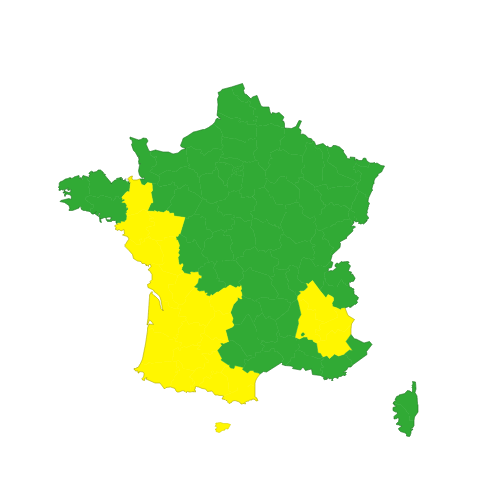 25 départements de l’Hexagone sont placés en vigilance jaune pour orages ce jeudi 30 avril, selon Météo-France. | Météo France 